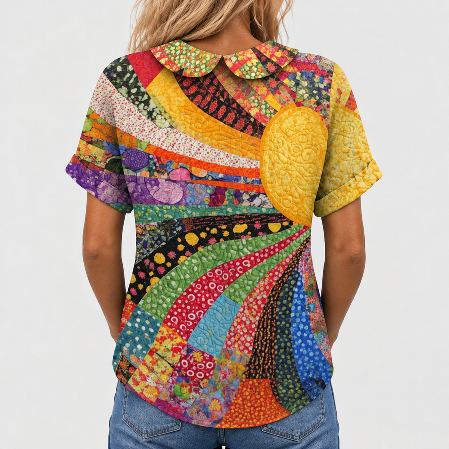 Elsa Sunburst Collared Top - back