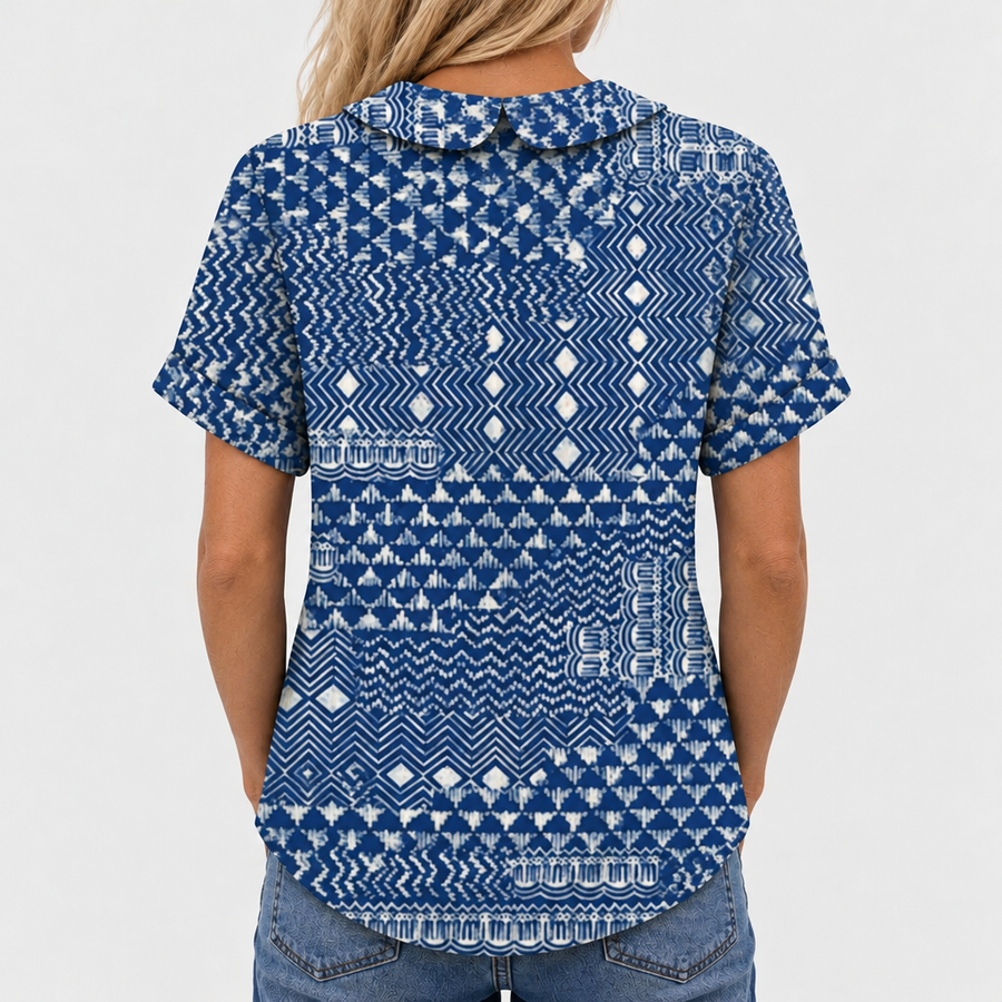 Zarah Boho Collared Top - back