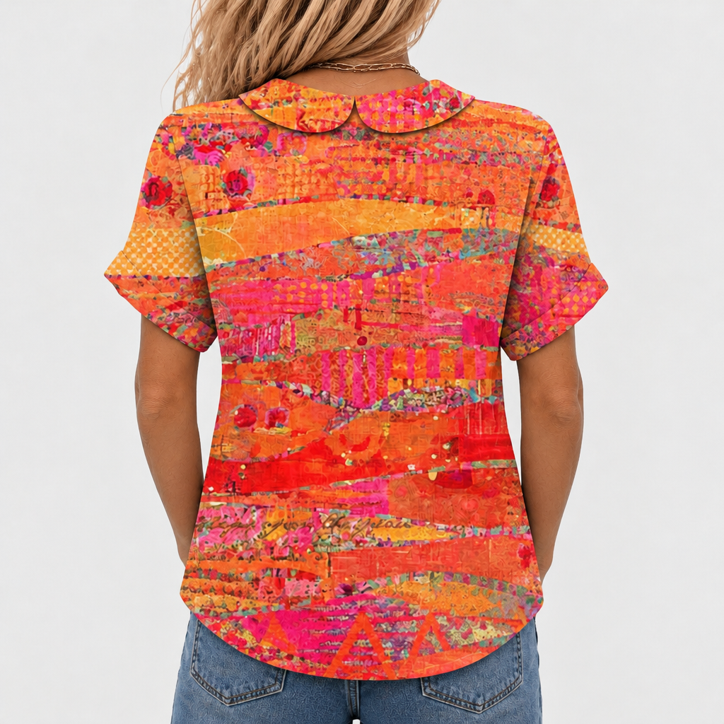 Louisa Abstract Collared Top - back
