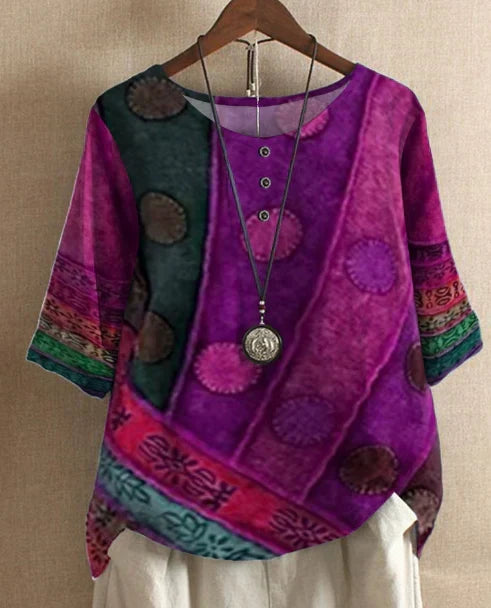 Jael | Relaxed Boho Print Top