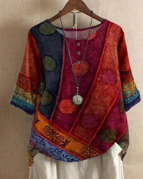 Jael | Relaxed Boho Print Top