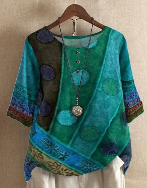 Jael | Relaxed Boho Print Top