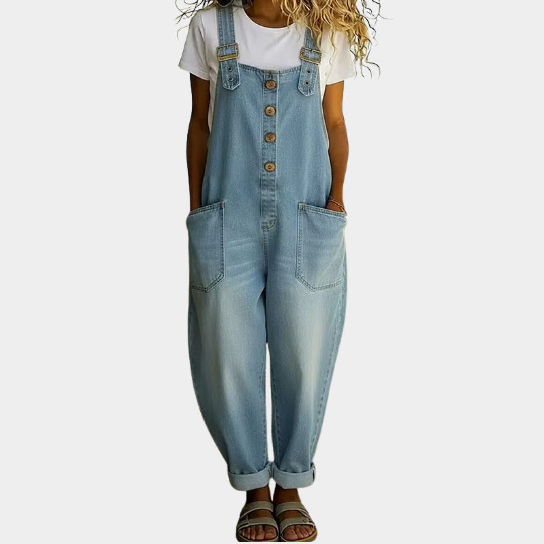 Rhea | Soft Denim Overalls
