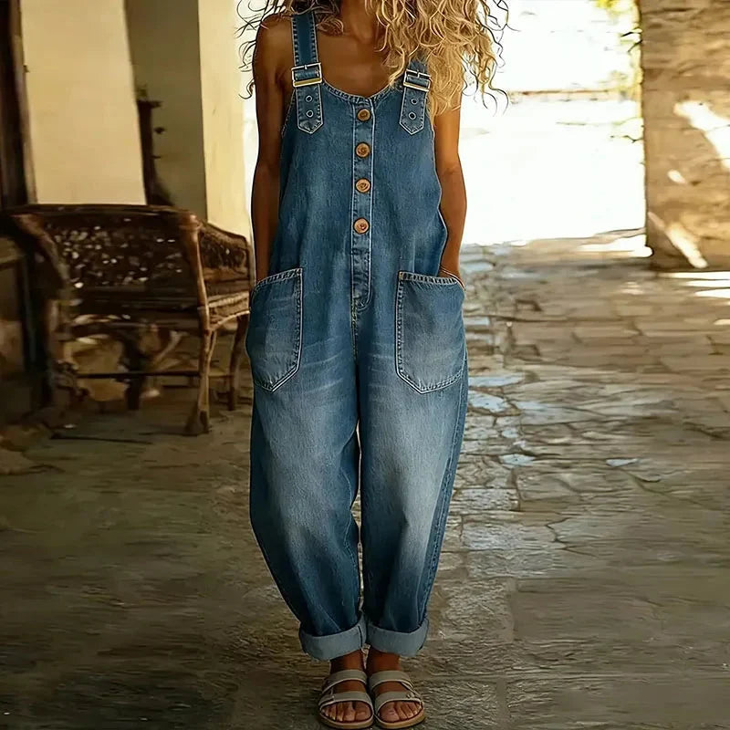 Rhea | Soft Denim Overalls
