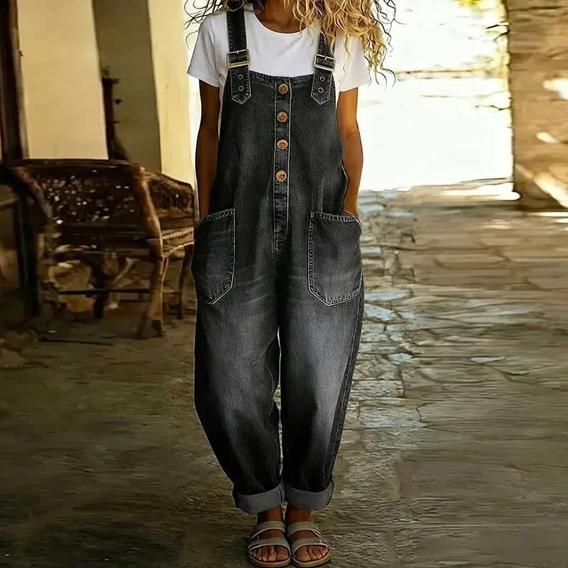 Rhea | Soft Denim Overalls