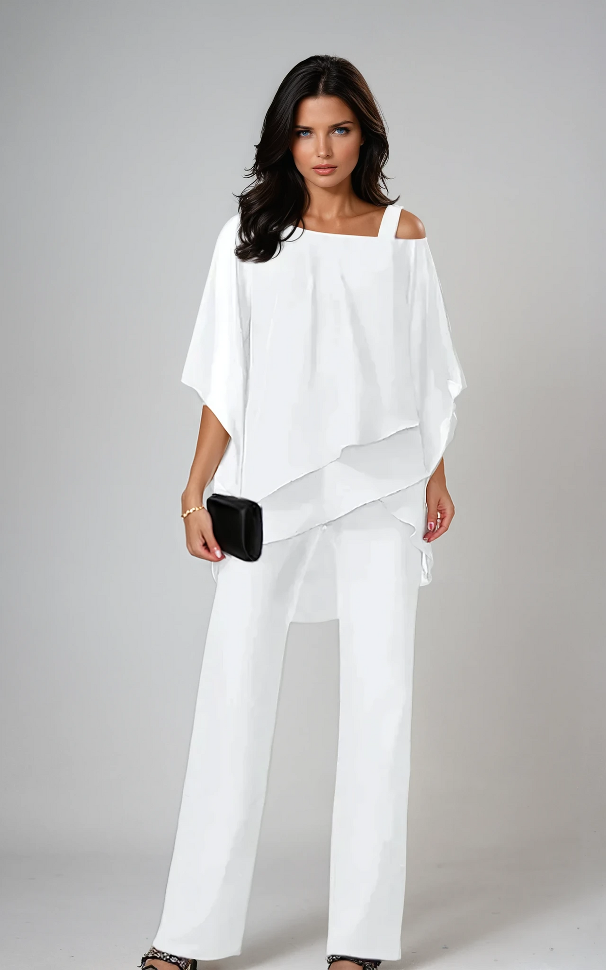 Lucie | Asymmetric Poncho Top & Trouser Set