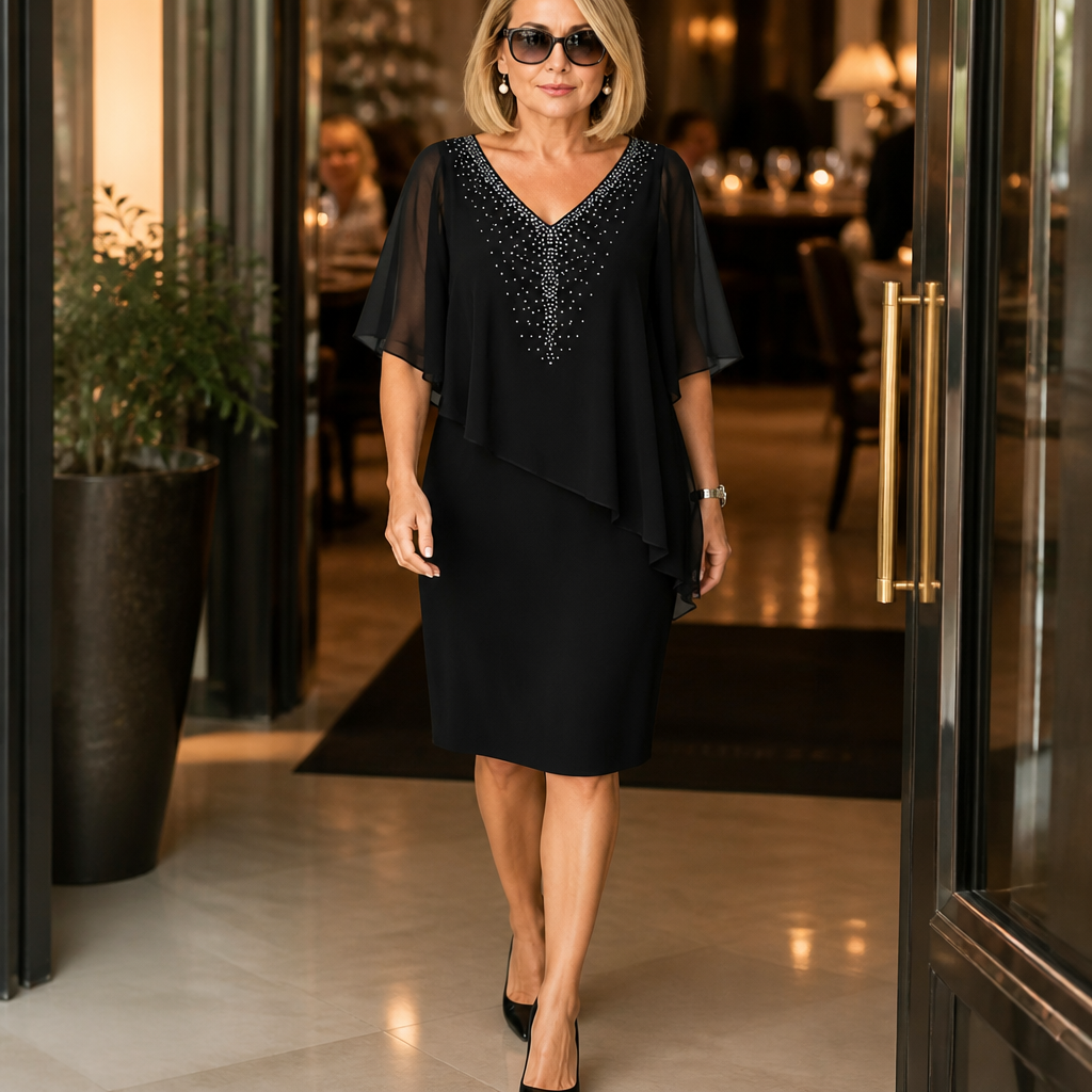 Eliza | Elegant Draped Overlay Dress