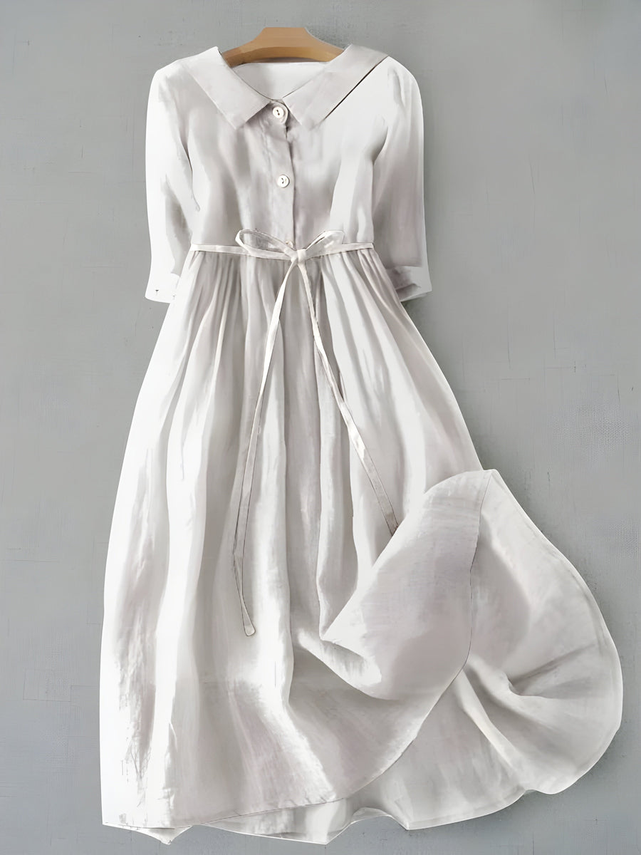 Leonie | Lace-Up Waist Half-Sleeve Dress