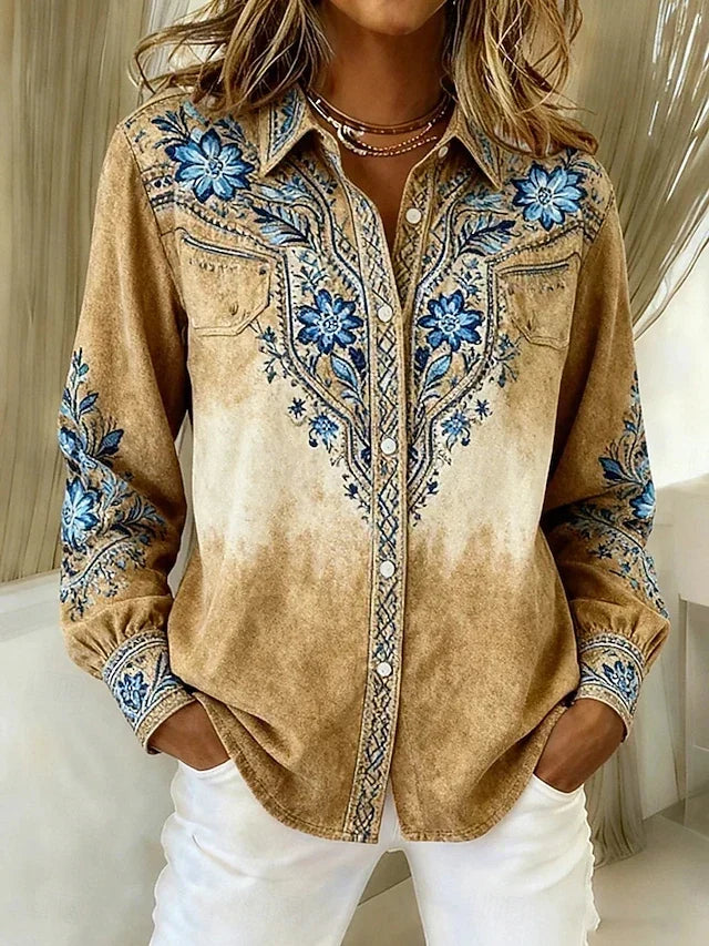 Tallulah | Western-Inspired Floral Button Blouse