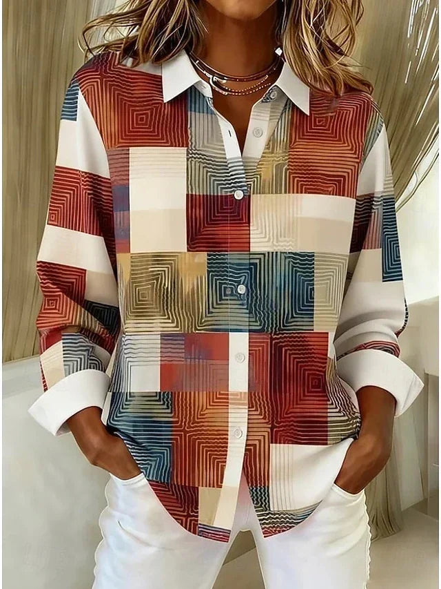 Peony | Vintage Patchwork Button-Front Blouse